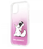 Фото — Чехол для смартфона Lagerfeld для iPhone 11 Pro TPU/PC collection Choupette Fun Hard Gradient Pink